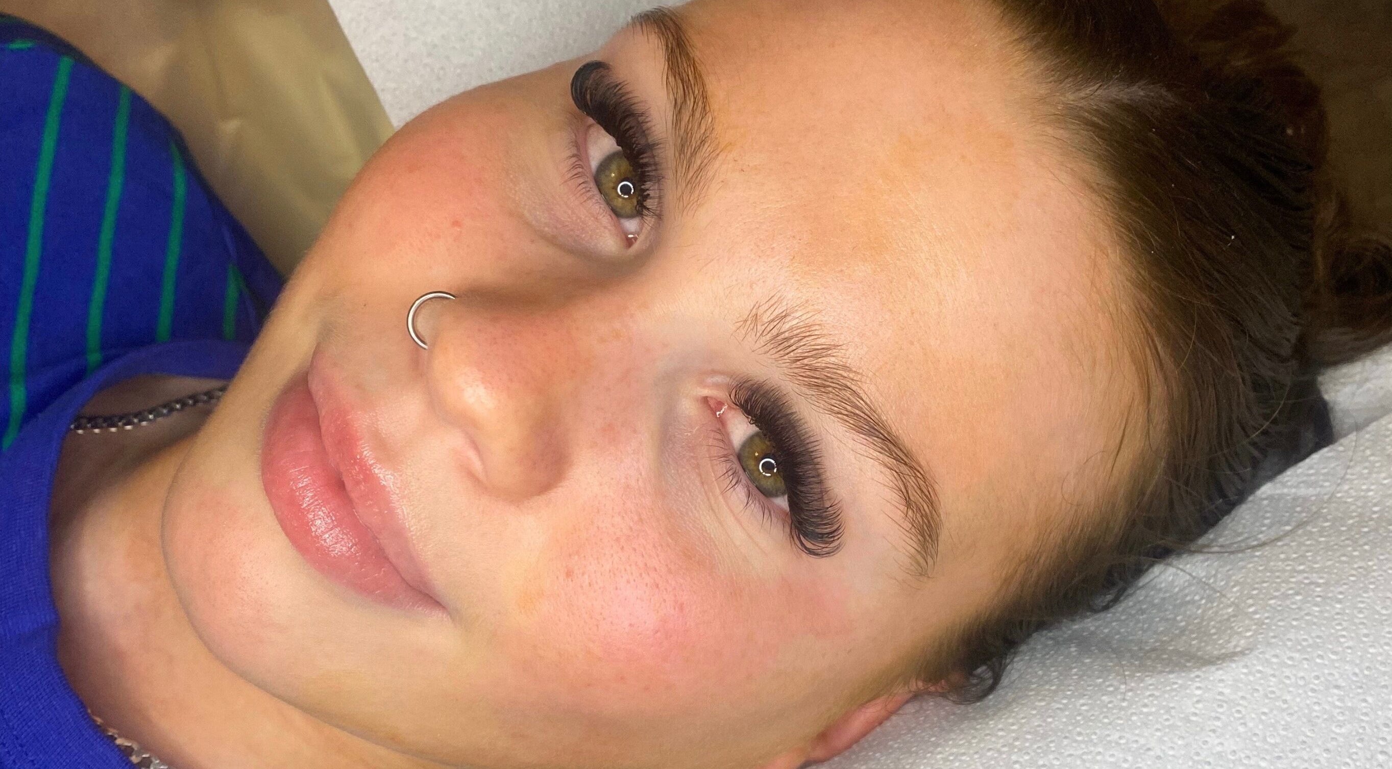 Close-up of eyelash extensions at Lori's Lashes, Whitley Bay, England, GB. Enhances natural beauty.