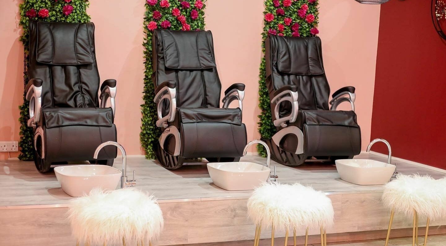 Relaxing black recliners at Nomlu Nail Bar- Airport Junction, Gaborone, Gaborone City, BW.