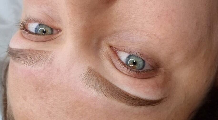 Close-up of beautifully groomed eyebrows at Emily Edwards Beauty, High Wycombe, England, GB.