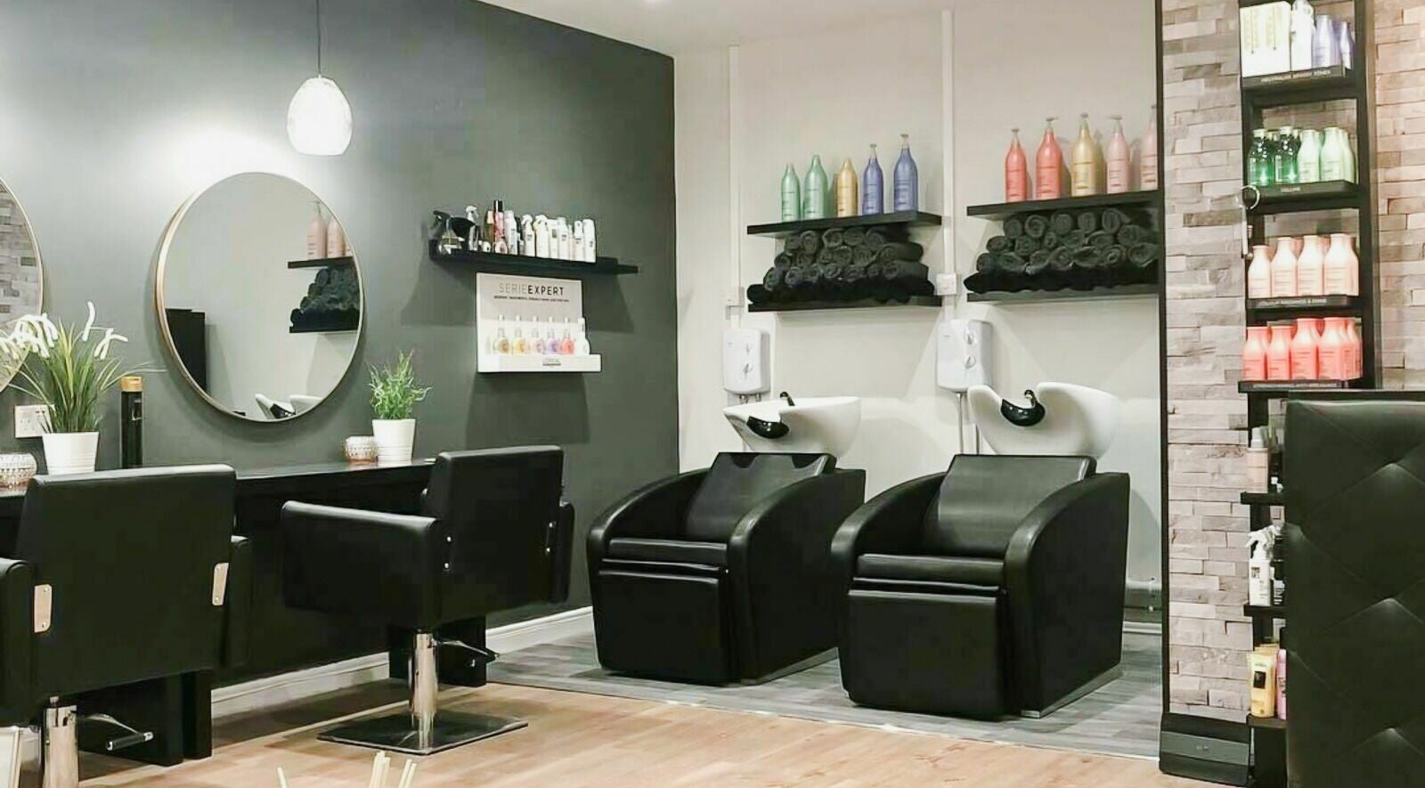 Modern beauty chairs and products at Beau Beauty & Hairdressing, Guisborough, England, GB.