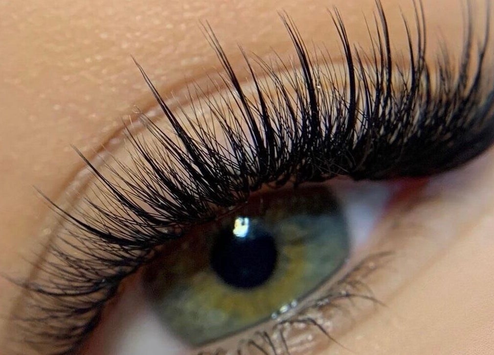 Close-up of styled lashes at Pristine BrowLashes Professional, London, England, GB.