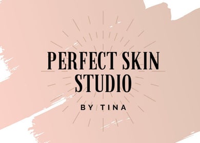 Perfect Skin Studio logo on soft pink background, Kato Polemidia, Limassol, CY.