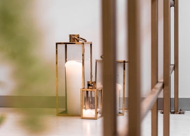Golden lanterns at Le Spa Noir, Medellín, Antioquia, CO, creating a serene and luxurious ambiance.