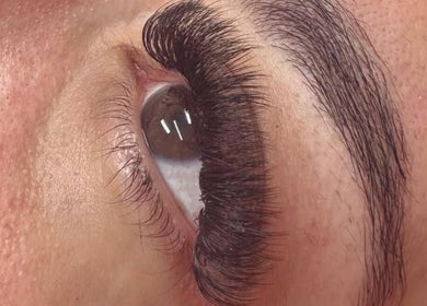 Close-up of expertly styled eyelashes at Lash Nook, Cape Town, Western Cape, ZA.