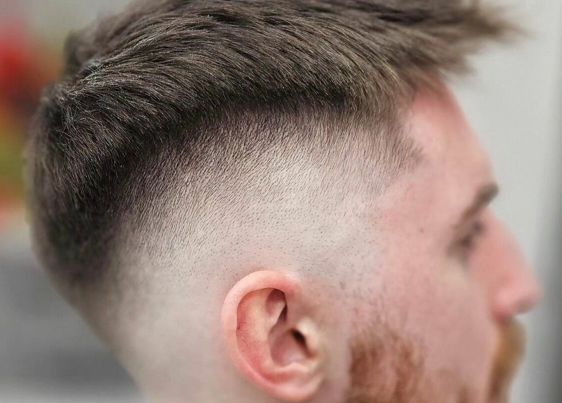 Close-up of a fresh, modern haircut at Hair Authors in London, England, GB showcasing expert styling.