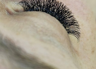 Close-up of eyelash extensions at TheBeautyMum, Skelmersdale, England, GB.
