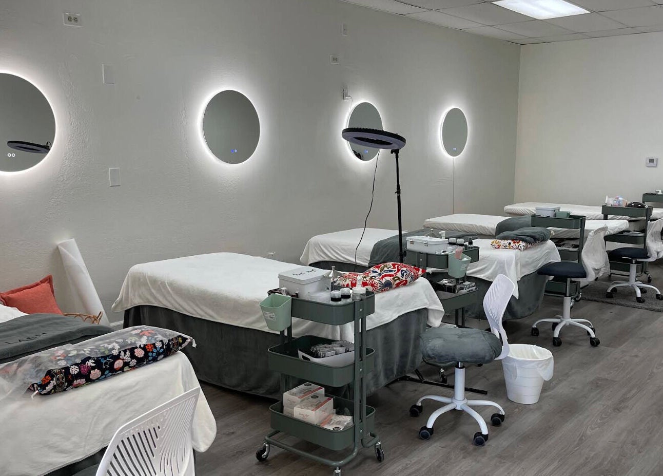 Magiclash Brea beauty studio with beds and elegant lighting in Brea, California, US.