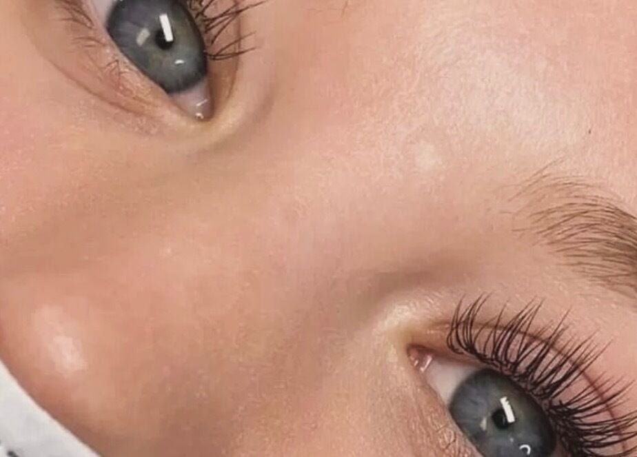Close-up of styled eyelashes at Magiclash Brea, Brea, California, US.