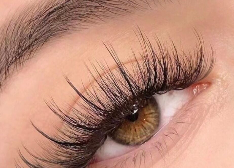 Close-up of elegant eyelash extensions at Magiclash Brea, Brea, California, US, showcasing beauty services.