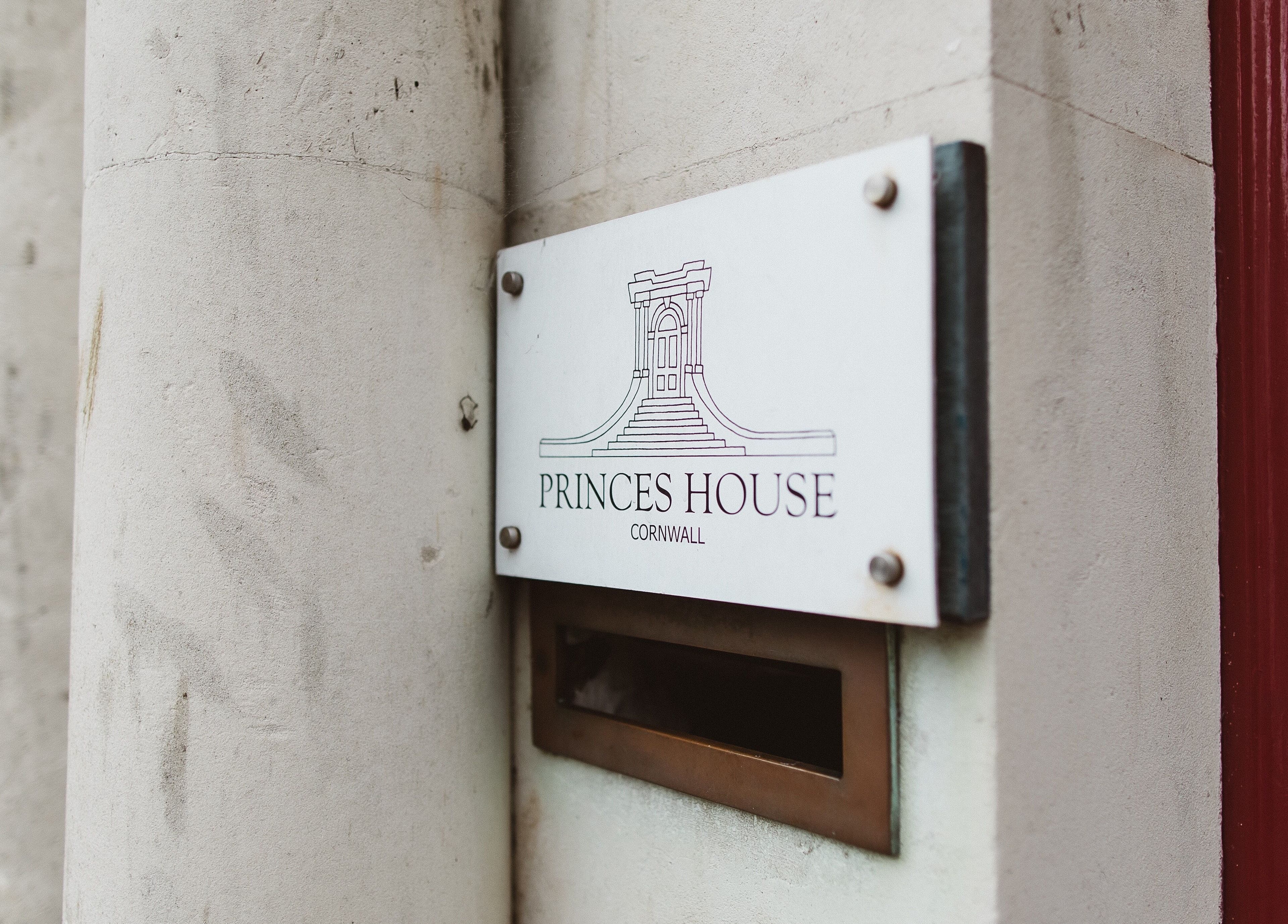 Entrance sign of Brow Babes - Harry at Princes House, Truro, England, GB.