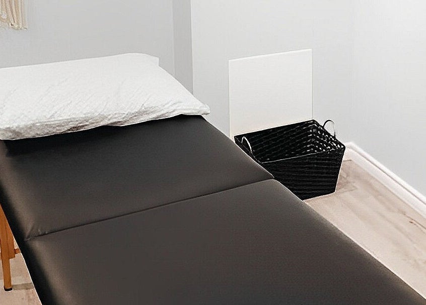 Relaxing treatment bed at Esthetics by Nikki, Hamilton, Ontario, CA, perfect for wellness and beauty sessions.