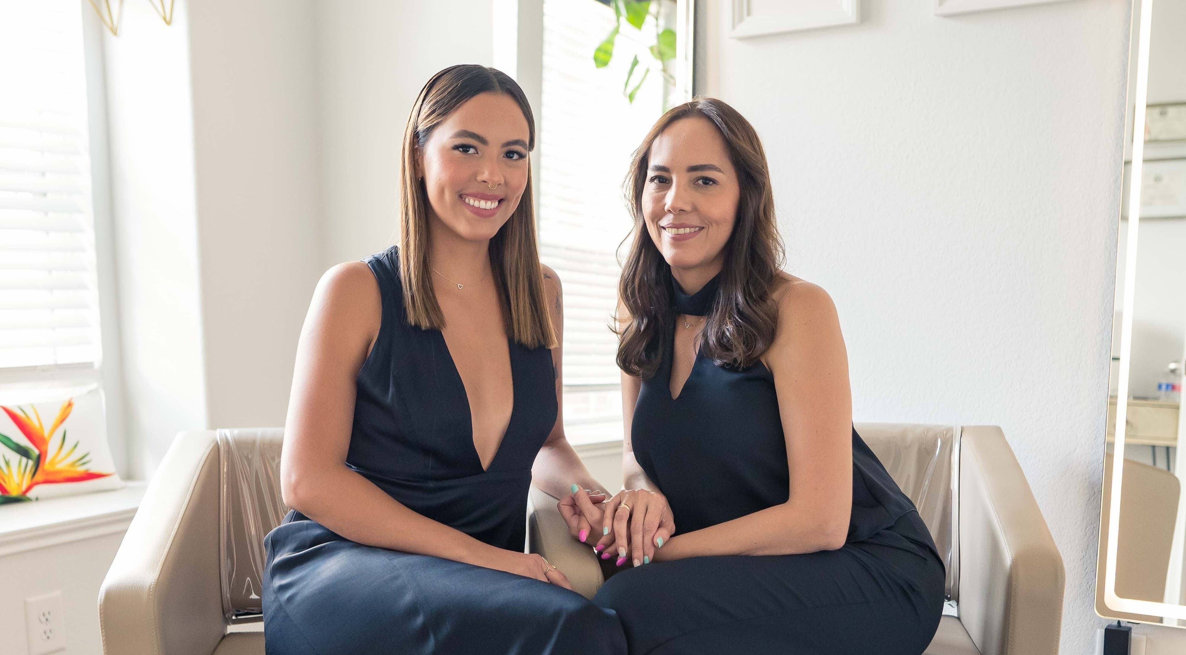 Team Lilian Sanchez professionals at beauty venue in Katy, Texas, US, seated and smiling warmly.