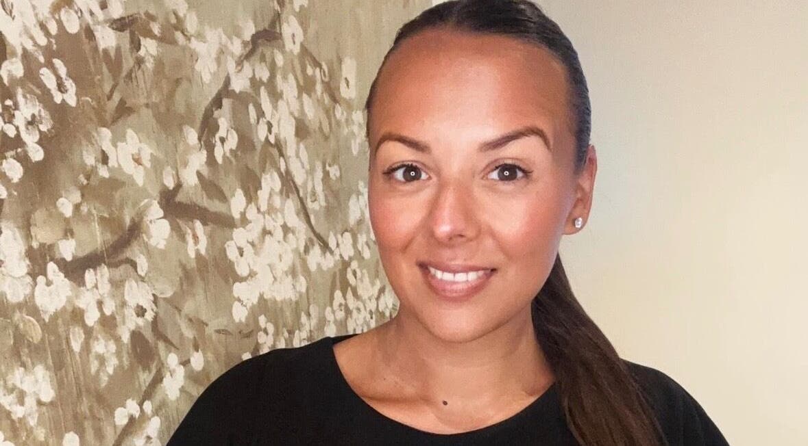 Interior view of Unwind Health and Beauty in Portsmouth, England, GB with floral wall art.