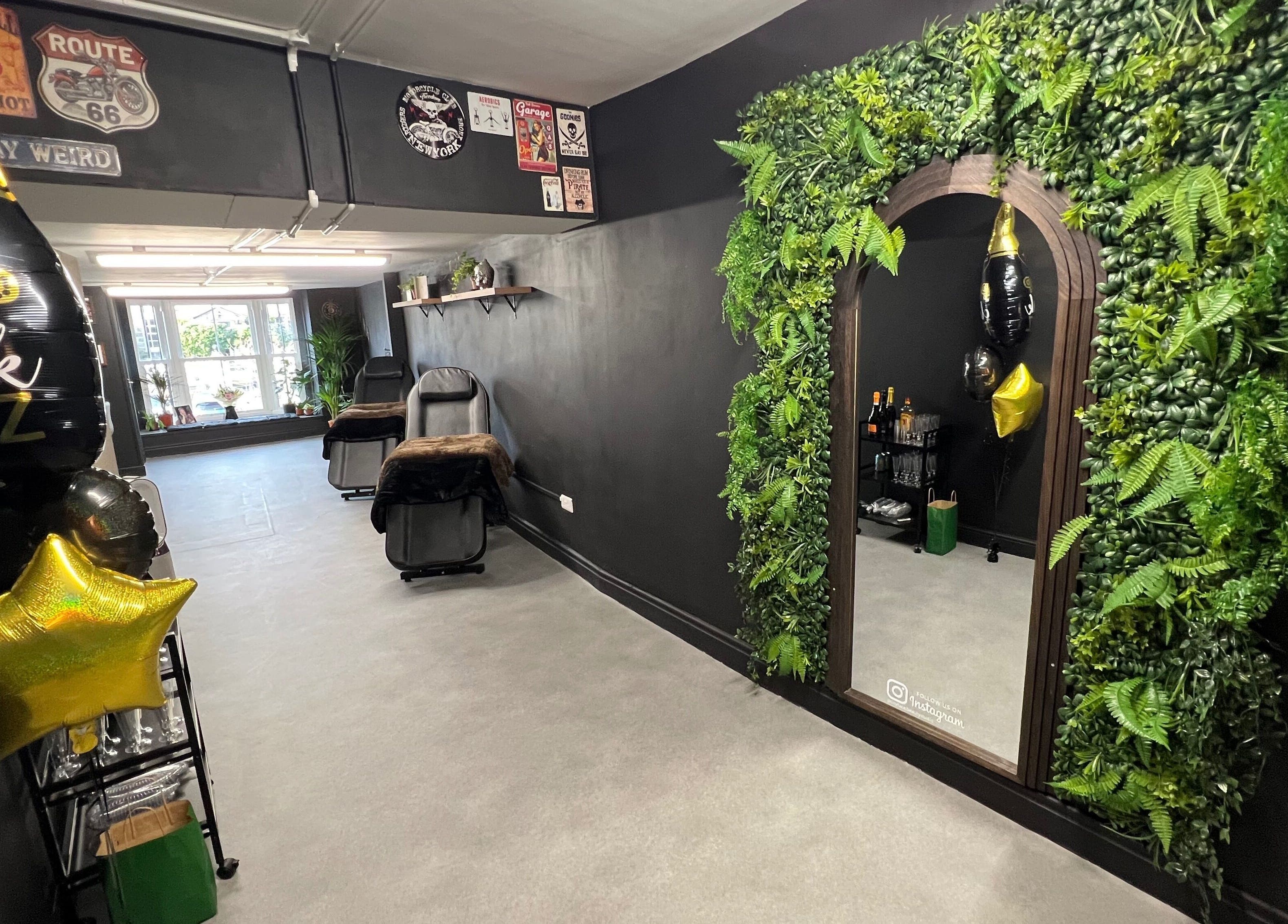 Inviting interior of Tiny Face / Steph in Guisborough, England, GB with chic decor and lush greenery.