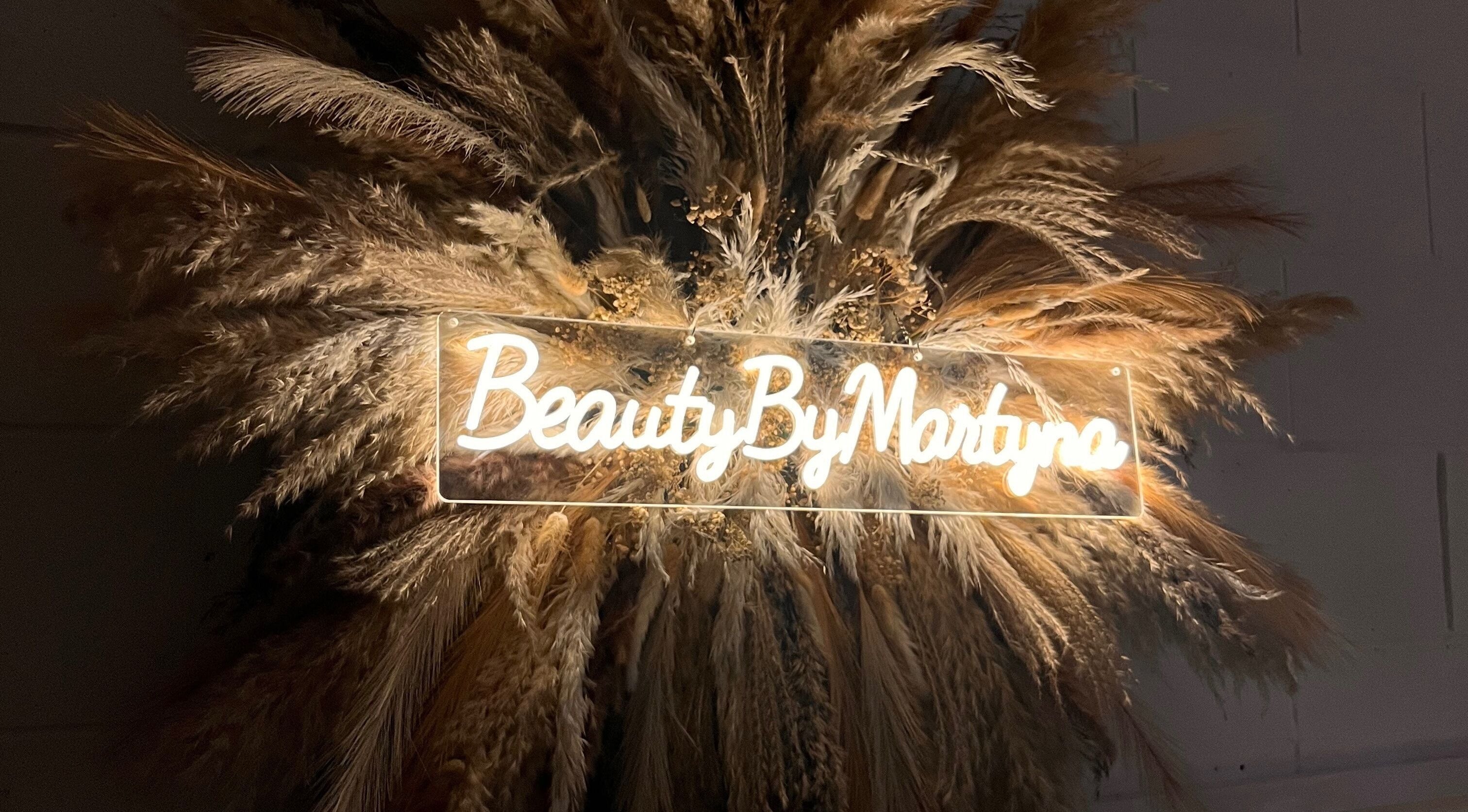 Illuminated Beauty By Martyna sign with pampas, Stirling, Scotland, GB.