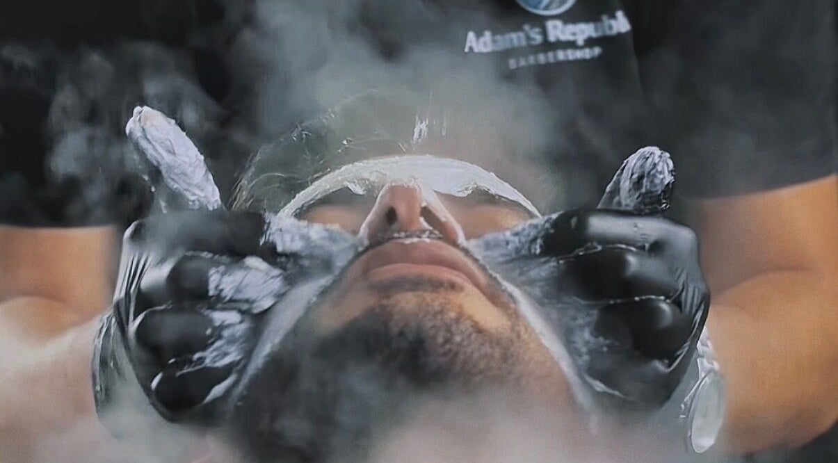 Relaxing steam facial at Adam's Republic | Al-Shati in Dammam, المنطقة الشرقية, SA with soothing skincare treatment.