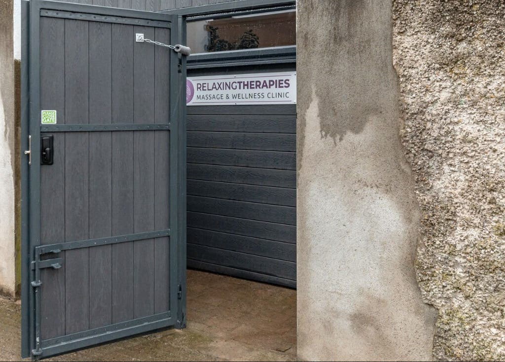 Entrance to Relaxing Therapies in Dublin 8, County Dublin, IE, showcasing a welcoming gate.