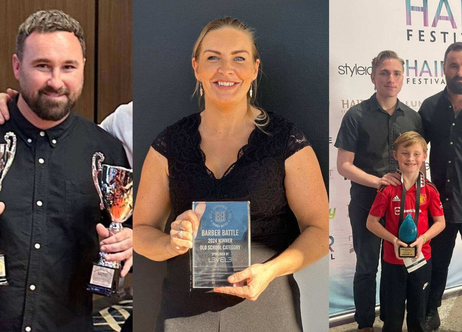 Hearts and Minds Barber - Toukley team celebrating awards in Toukley, New South Wales, AU.