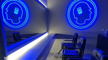 Modern beauty room at Hearts & Minds Tuggerah (World Gym), Tuggerah, New South Wales, AU, featuring neon art.
