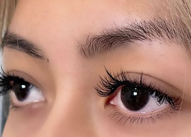 Close-up of luxurious lashes at Hertime Lashes, Maylands, Western Australia, AU, showcasing precise application.