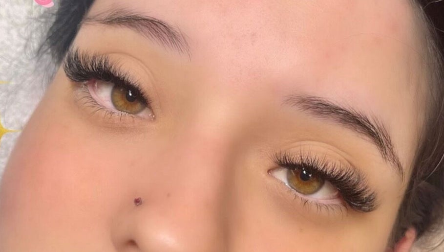 Close-up of eyelash extensions at Hertime Lashes, Maylands, Western Australia, AU, showcasing beauty services.