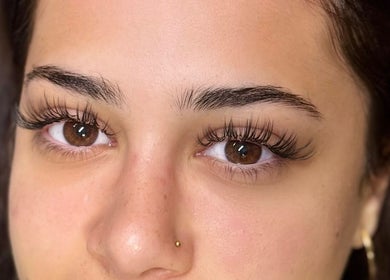Close-up of styled lashes at Hertime Lashes in Maylands, Western Australia, AU. Enhance your natural beauty.