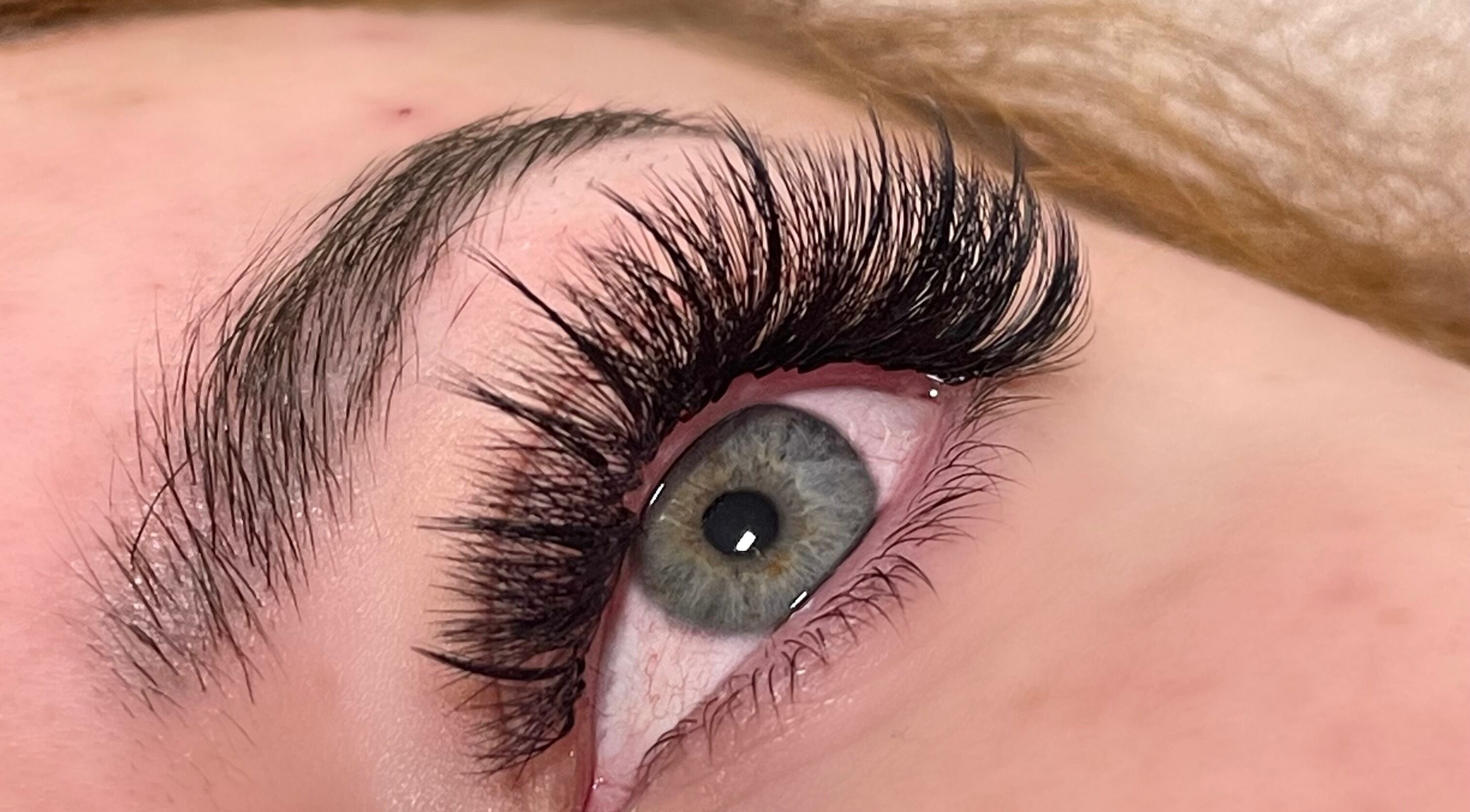 Close-up of lush eyelashes from Hertime Lashes, Maylands, Western Australia, AU.