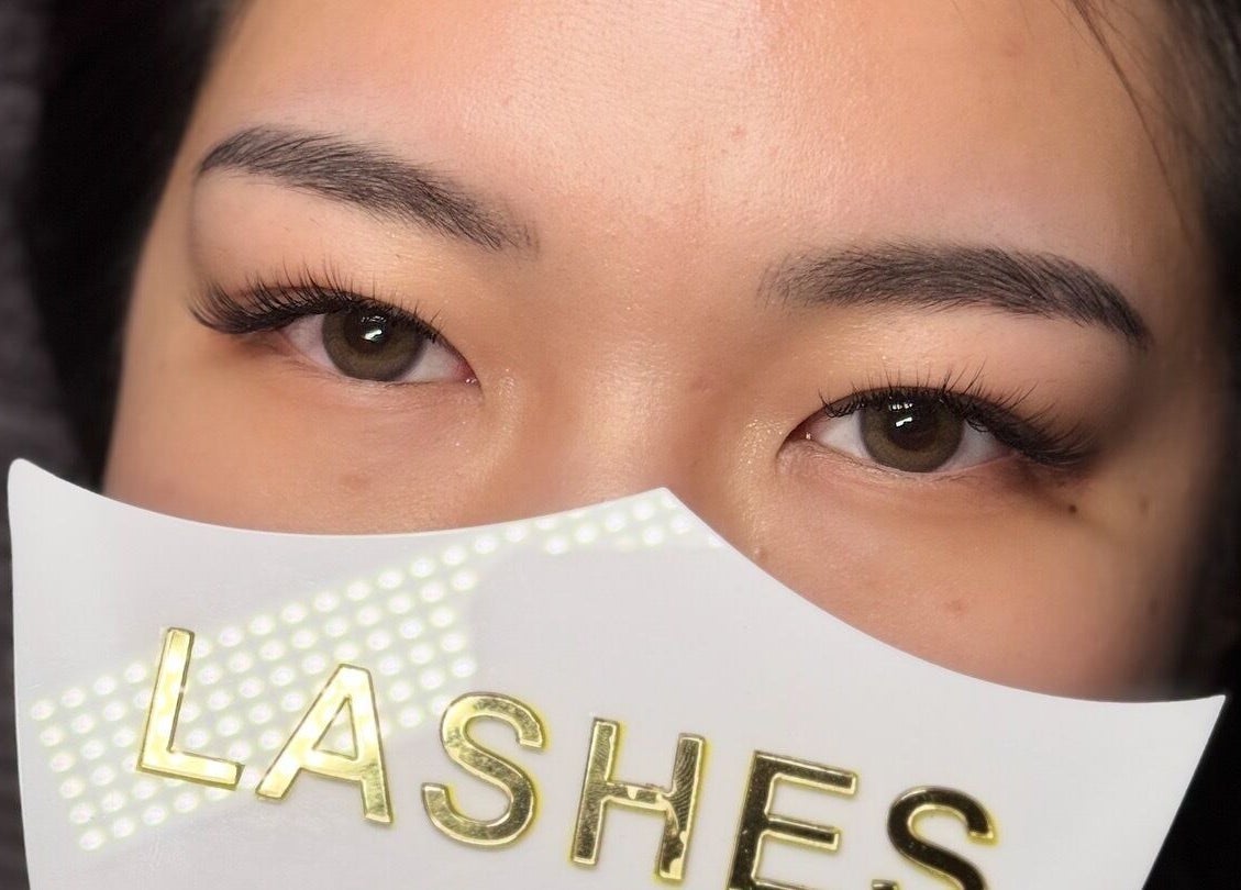 Close-up of eyelash extensions from Hertime Lashes in Maylands, Western Australia, AU.