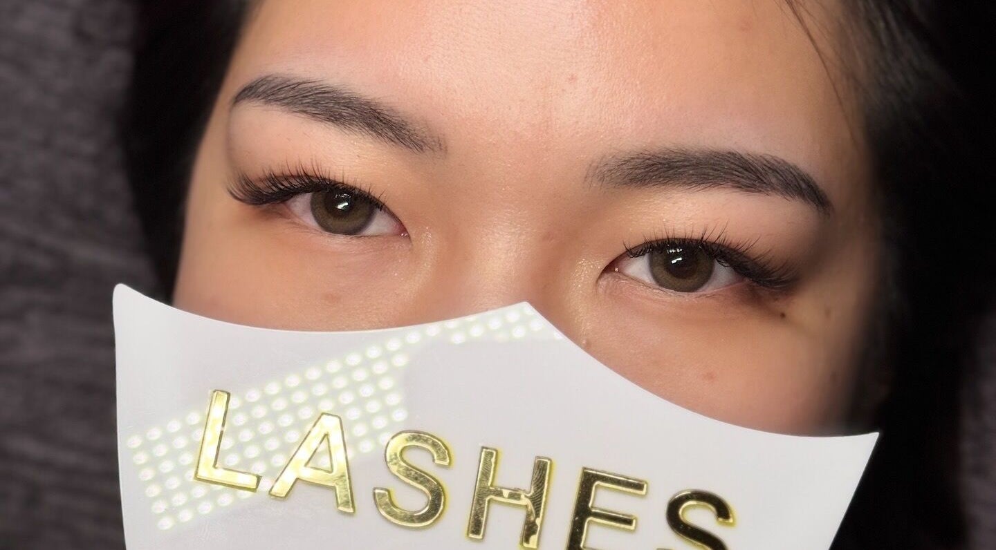 Close-up of eyelash extensions from Hertime Lashes in Maylands, Western Australia, AU.