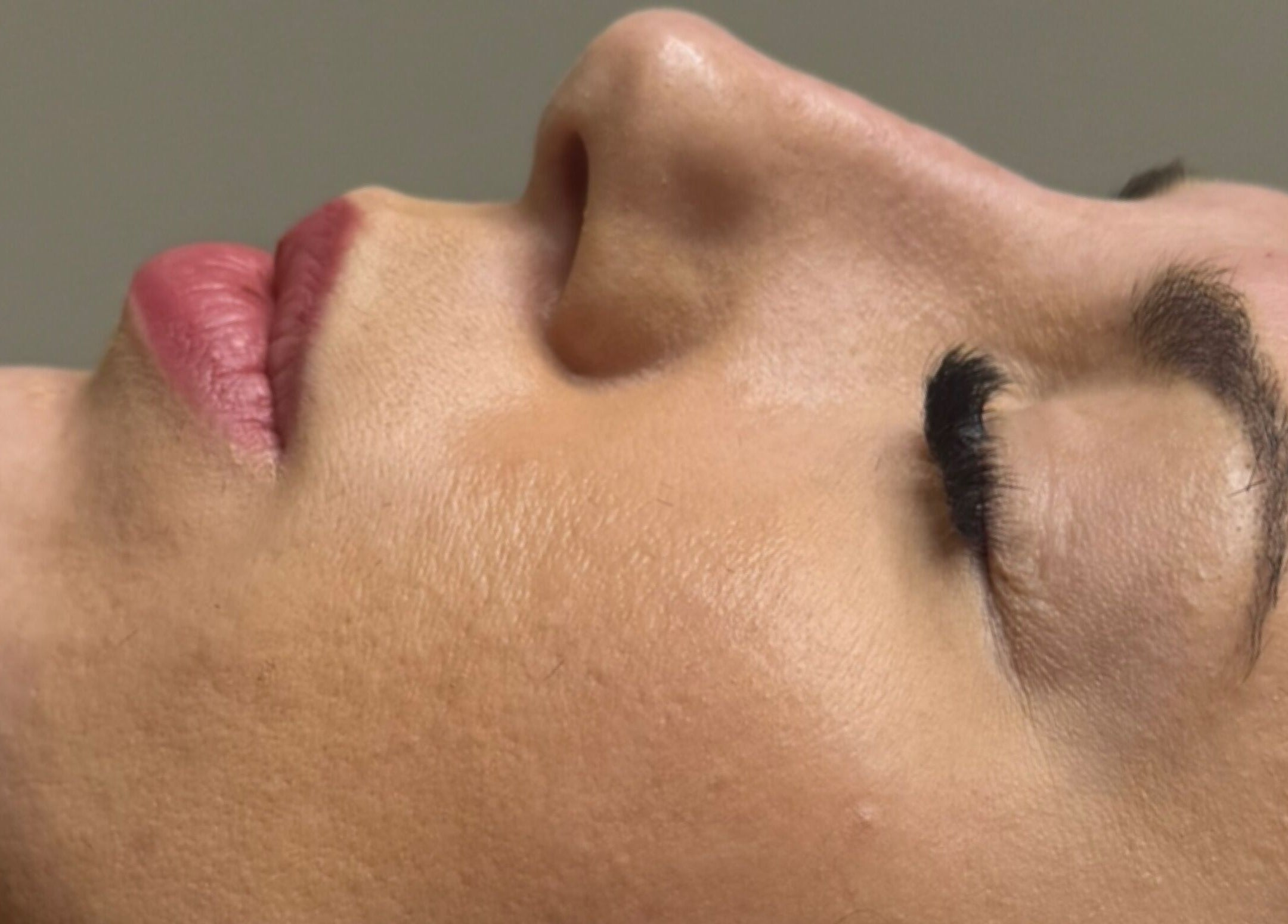 Close-up of a serene face at On The Lash Aesthetics in Wincanton, England, GB showcasing smooth skin.