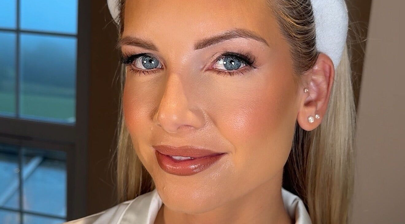 Close-up of professional makeup at Face Of An Angel, Llanrumney, Wales, GB showcasing radiant skin and elegant look.