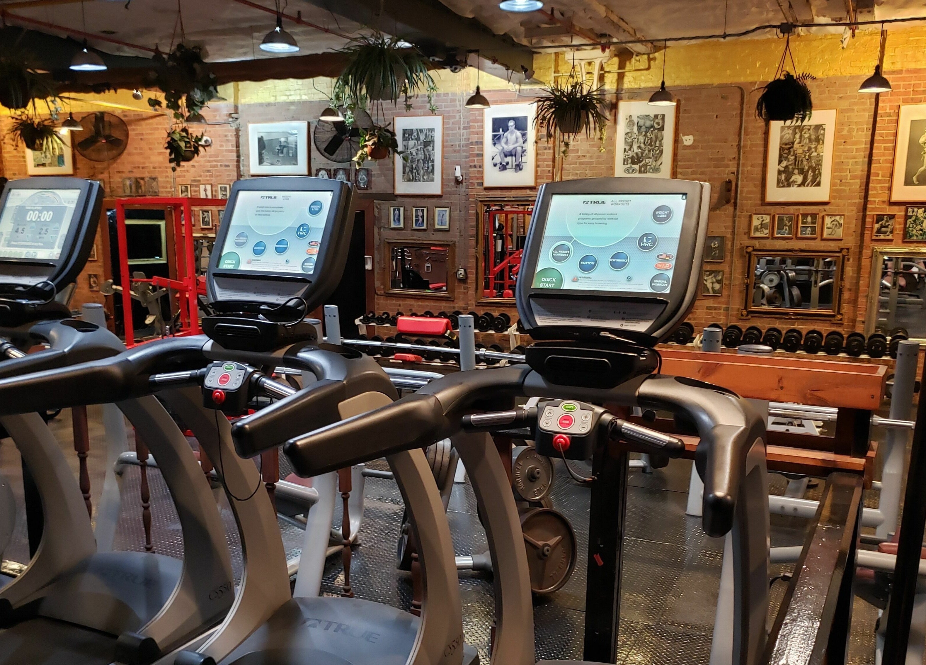 Modern gym with treadmills at Building You in Long Branch, New Jersey, US.