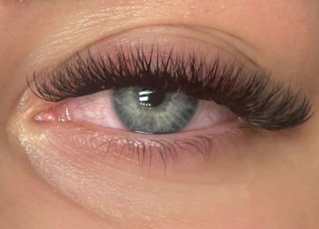 Close-up of expertly applied lashes at Silk Touch Lashes Glenrothes, Glenrothes, Scotland, GB.