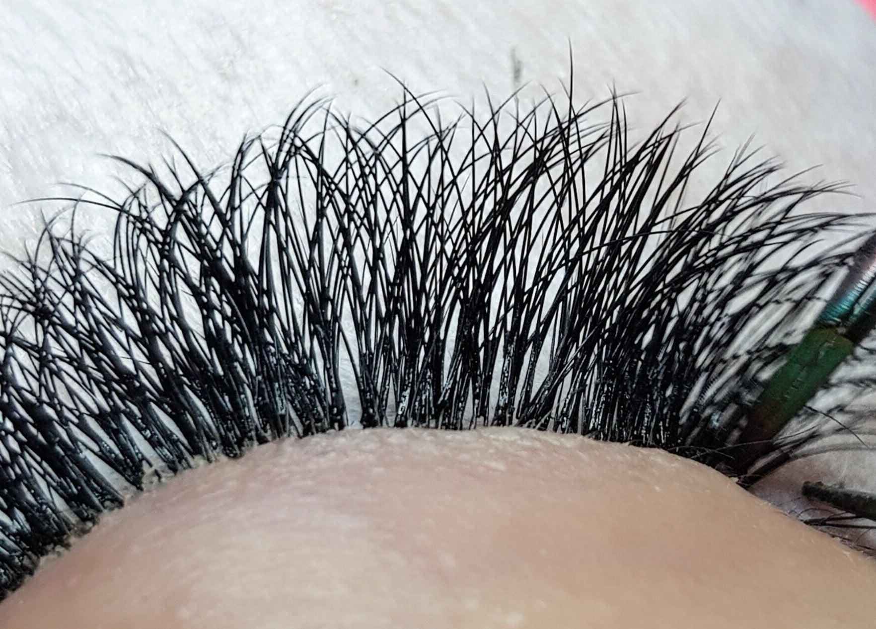 Close-up of eyelash extensions at Silk Touch Lashes Glenrothes, Glenrothes, Scotland, GB.