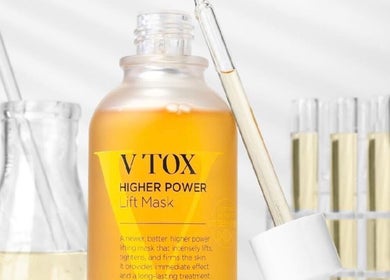 V Tox lifting mask at Skinology, Westerham, England, GB. Elevate your skincare with lab-grade potency.