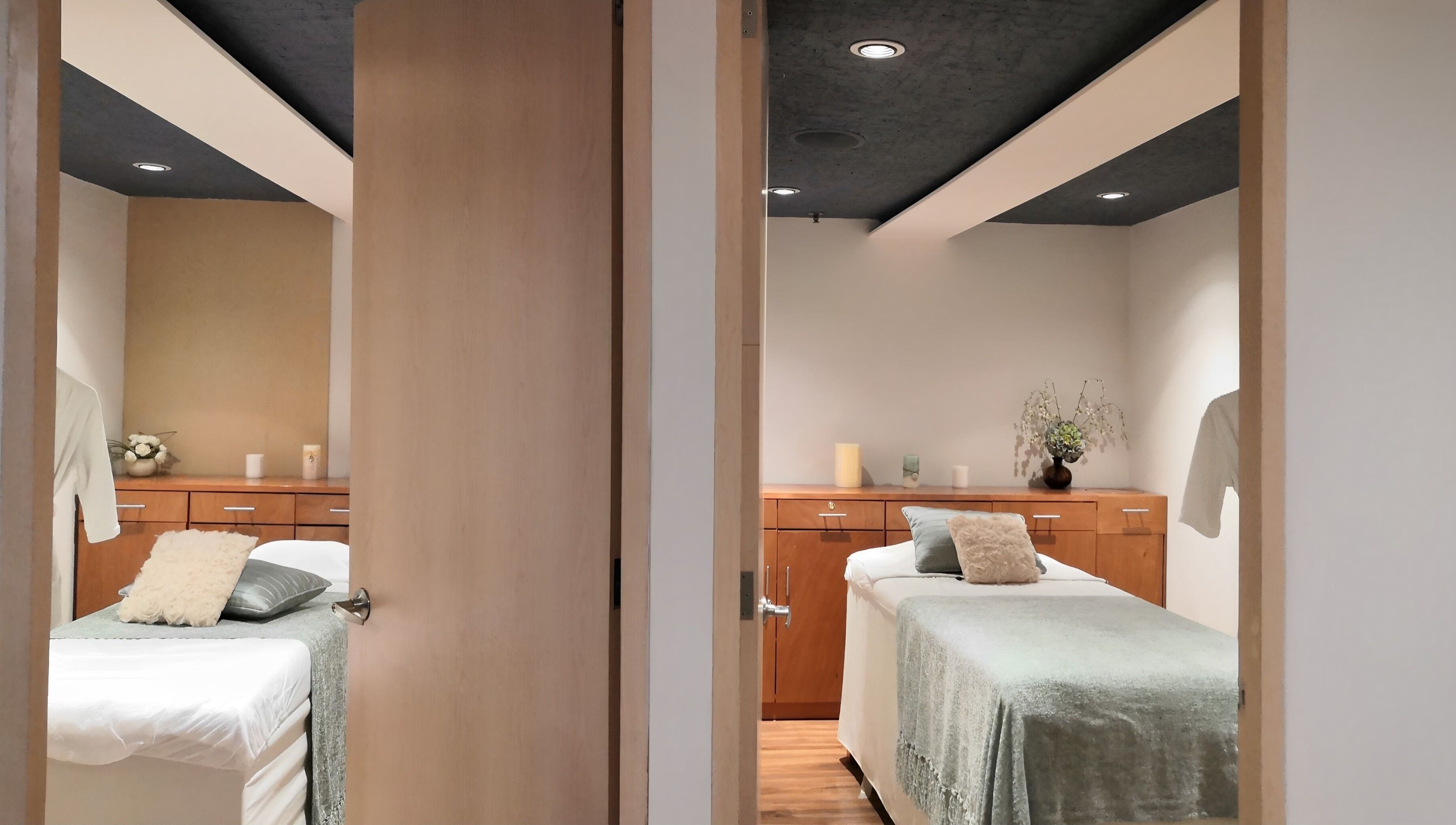 Sala de spa para masajes dobles en Spazio Spa Bienestar Integral, Ciudad de México, Ciudad de México, MX.