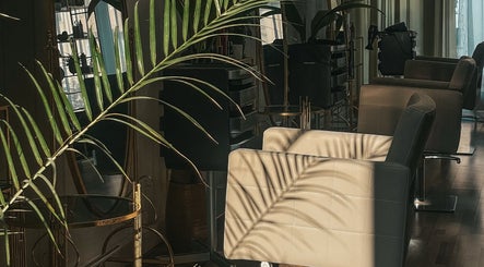 Stylish salon chairs and plants at MORUHAIR, Tallinn, Harju maakond, EE, showcasing modern elegance.
