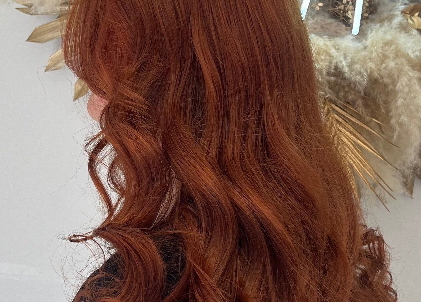 Elegant ginger waves styled at Hair by Aimee, Hatfield, England, GB.