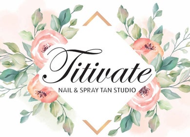 Elegant floral design logo of Titivate Nail & Spray Tan Studio in Somerset West, Western Cape, ZA.