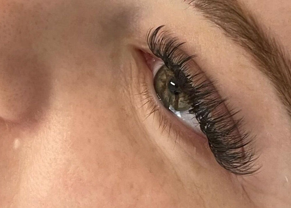 Closeup of expertly applied lashes at My Lash Room, Hamilton, Waikato, NZ. Stunning detail and precision.