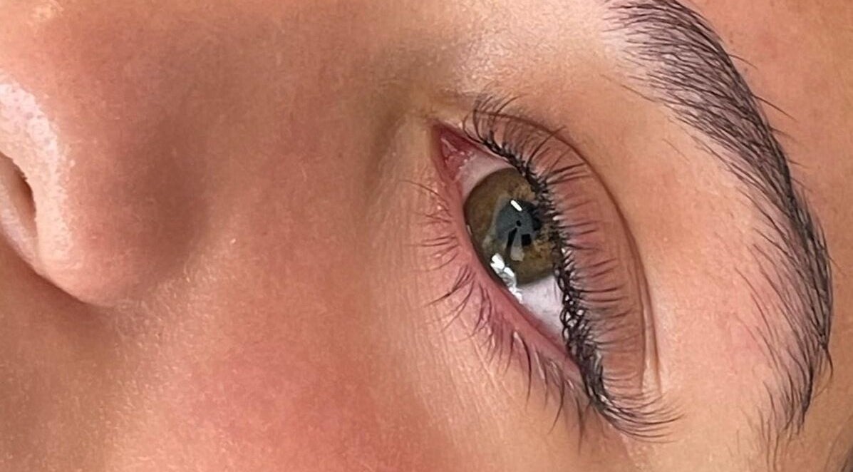 Close-up of beautifully styled eyebrow and lashes at My Lash Room, Hamilton, Waikato, NZ.