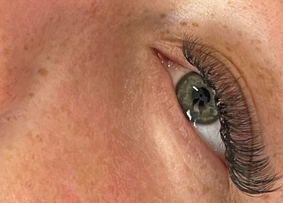 Close-up of eye with eyelash extensions at My Lash Room, Hamilton, Waikato, NZ.