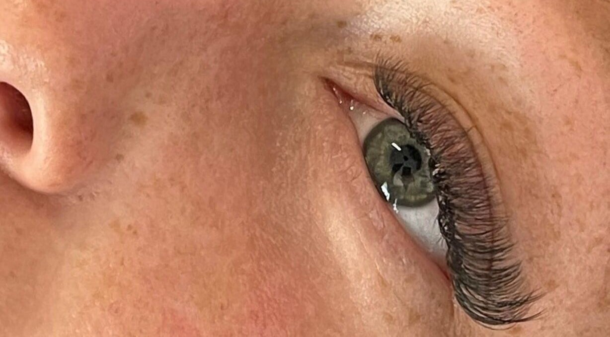 Close-up of eye with eyelash extensions at My Lash Room, Hamilton, Waikato, NZ.