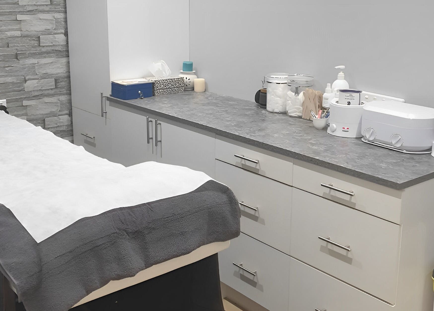 Relaxing treatment room at The Brow and Skin Boutique, South Yunderup, Western Australia, AU.