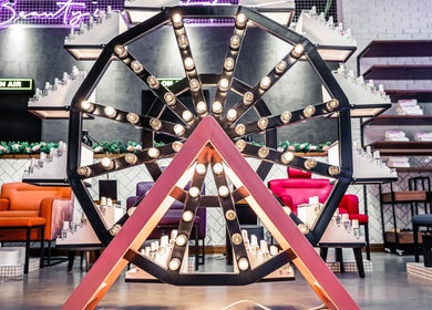 Stylish nail polish display at We Nails Trident Grand Residence, Dubai, AE enhancing the vibrant salon vibe.