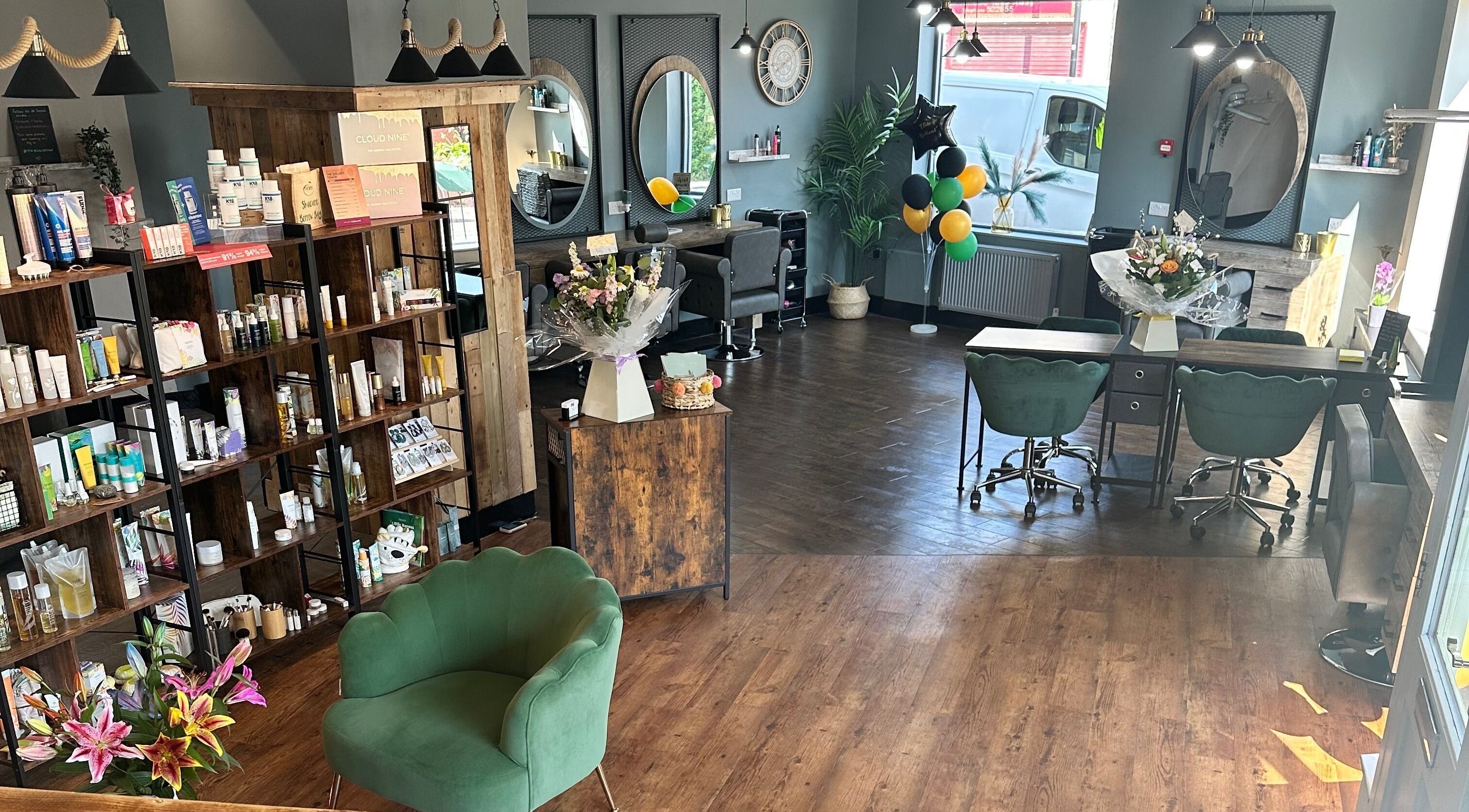 Elegant interior of The Elite Retreat in Biddulph, SOT, England, GB featuring stylish decor and beauty products.