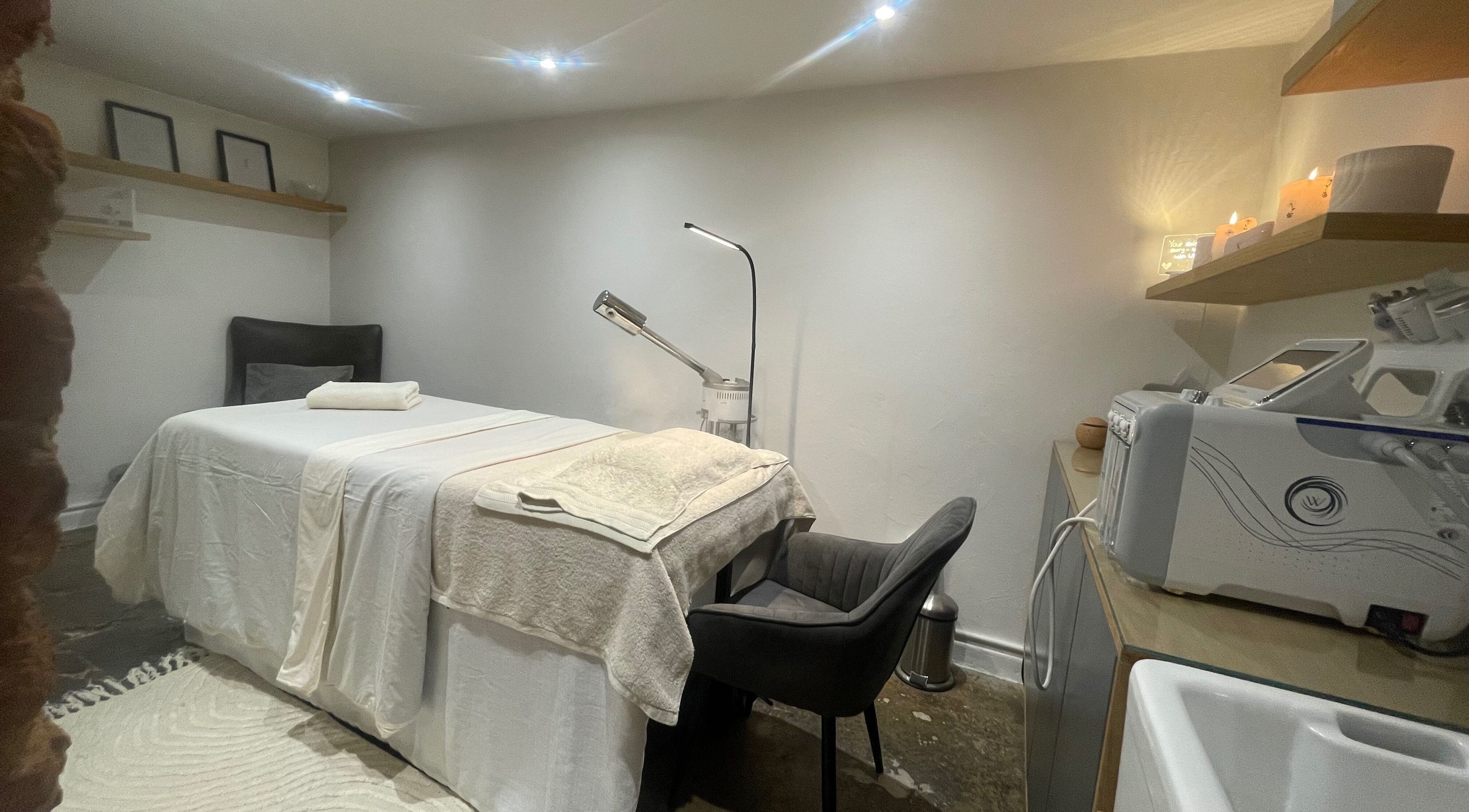Calming massage room at With You In Mind Aesthetics, Cape Town, Western Cape, ZA.