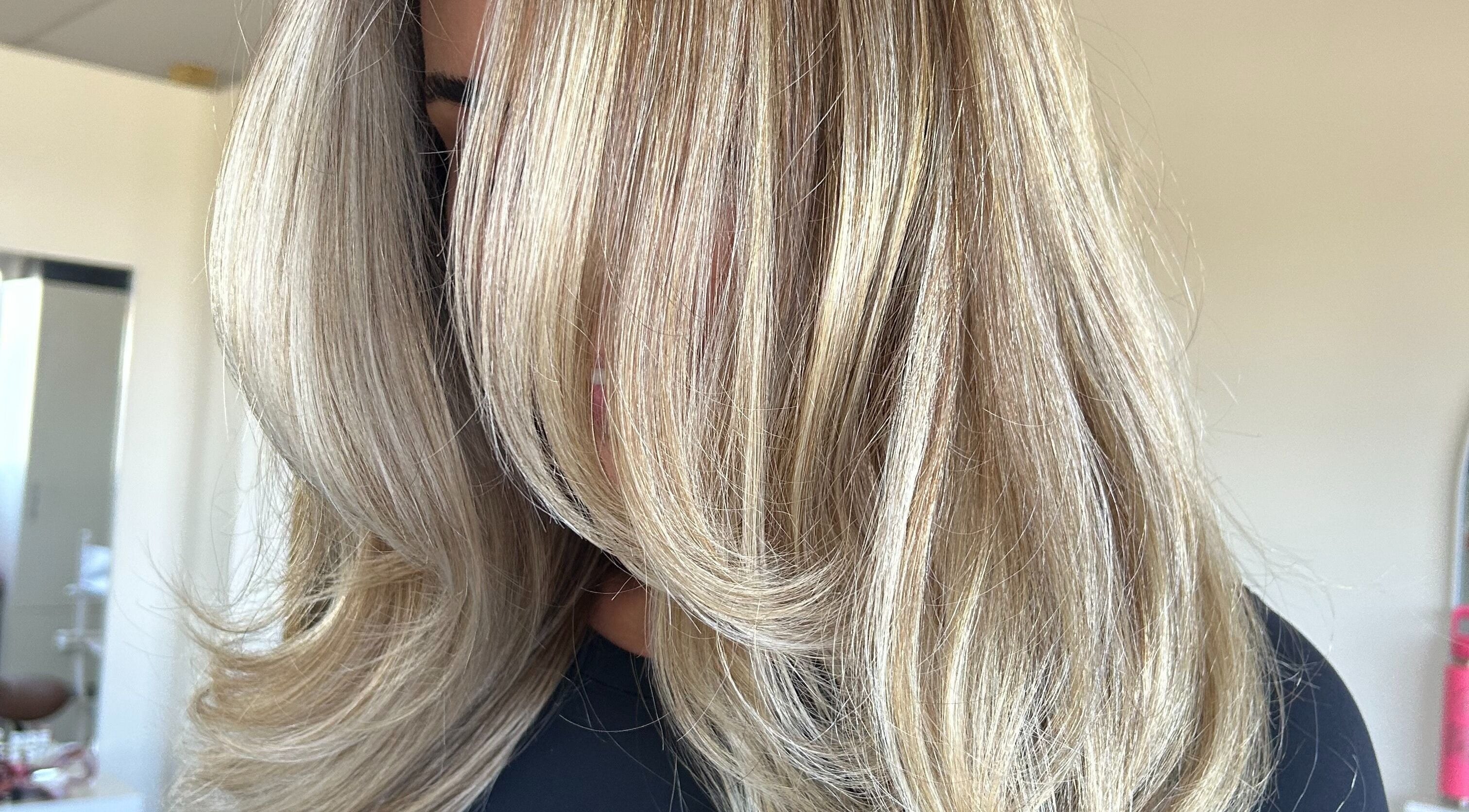 Stunning blonde hairstyle at Beyond Blonde by Denise Mayberg in Yarrawonga, Northern Territory, AU.