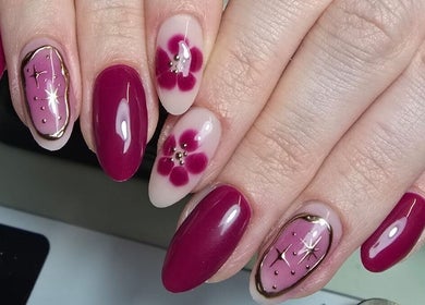 Elegant floral nail design at Nails by Ashley, Bangor, Northern Ireland, GB. Perfect blend of style and artistry.