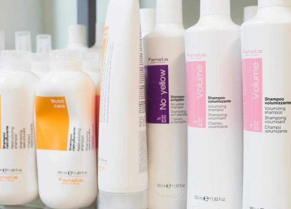 High-end hair products on display at Eton Place of Hairdressing, Sydney, New South Wales, AU.